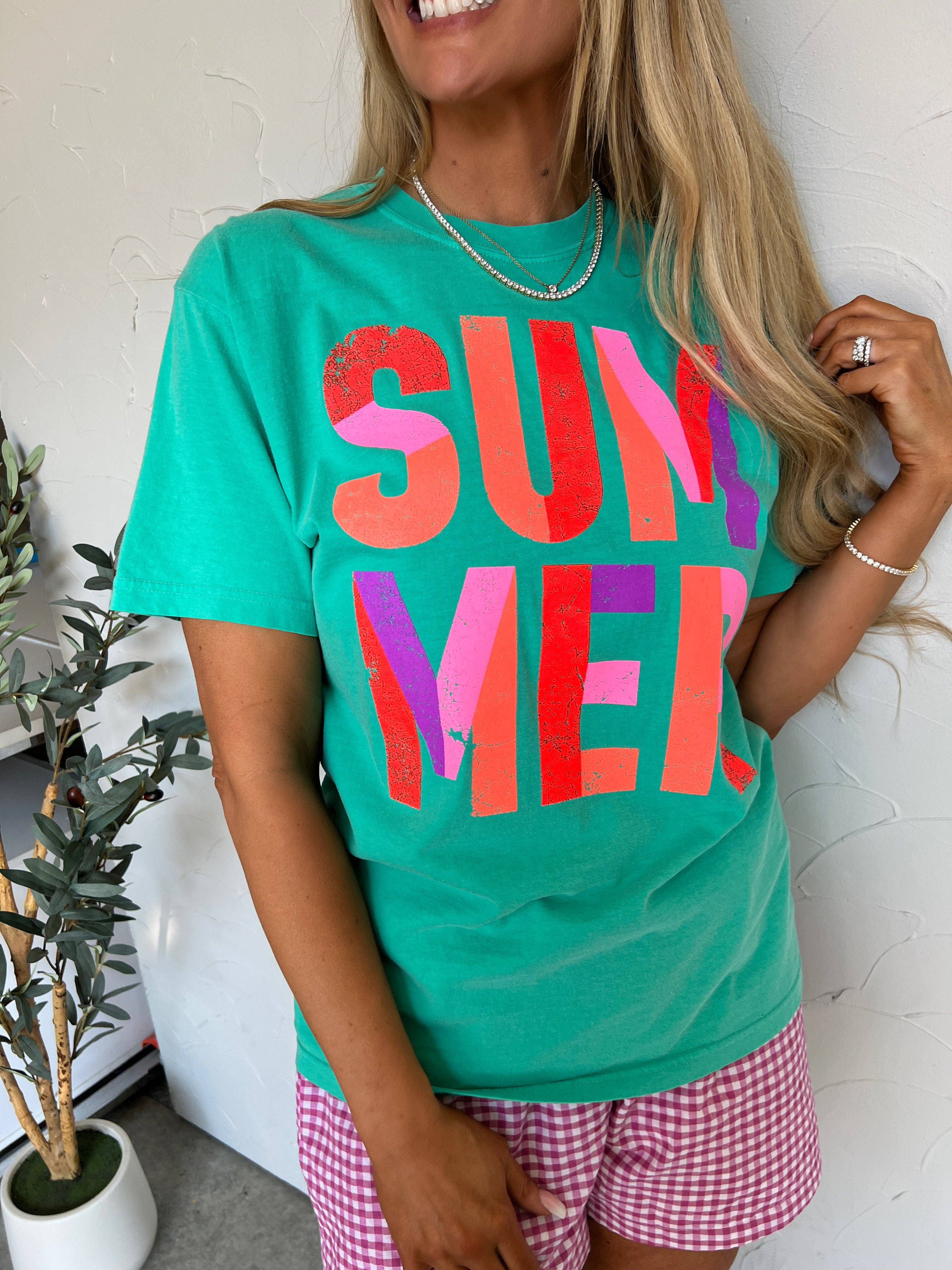 Colorblock Summer Graphic Tee