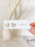 The Morgan Dainty Gold Heart Stud Earrings