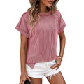 Textured Stripe Crew Neck Tee