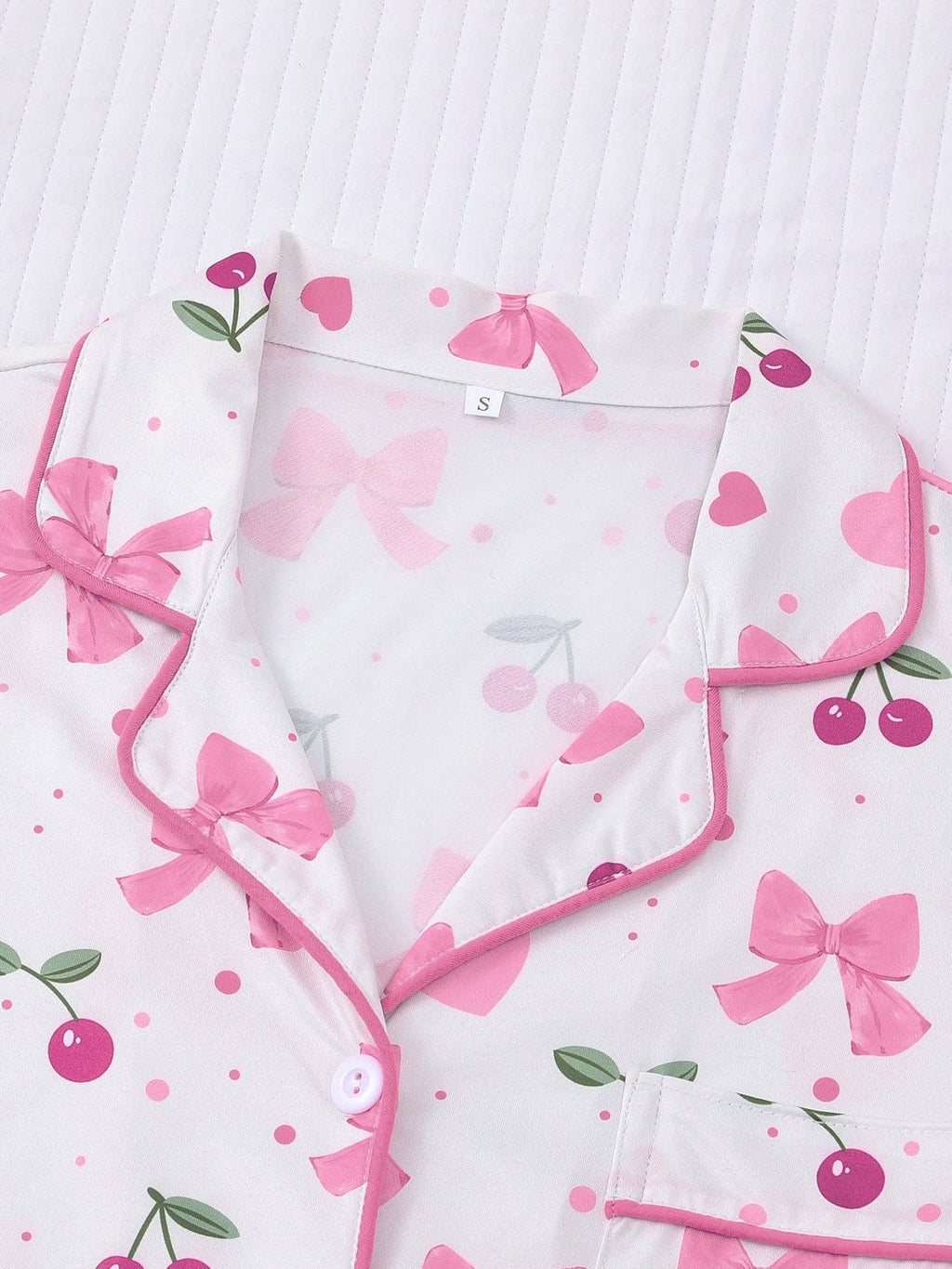 Bows and Cherry Sweetheart Pajama Set