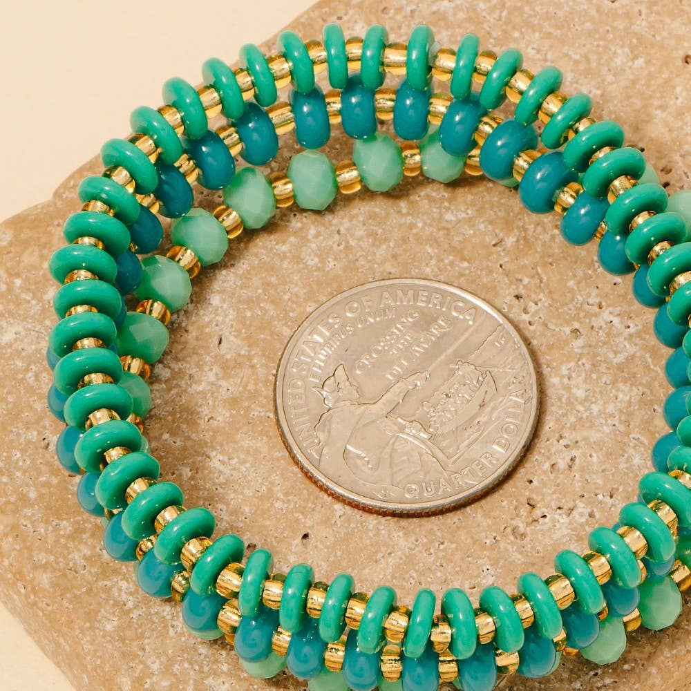 Stone And Glass Beaded Bracelet