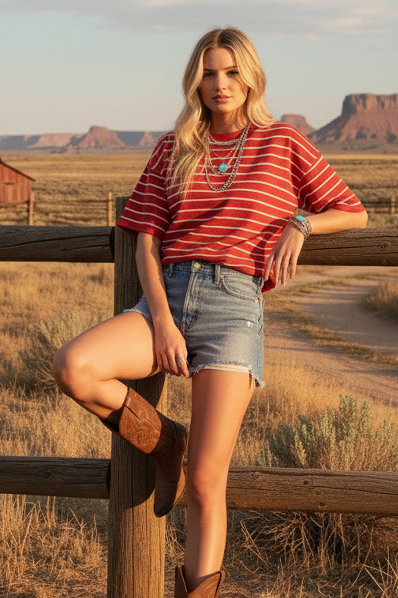 Freedom Stripe Relaxed Tee