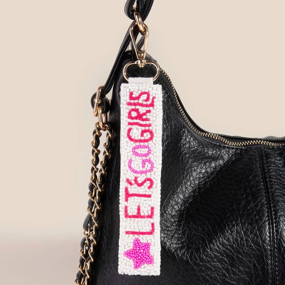 Lets Go Girls Star Seed Beaded Keychain