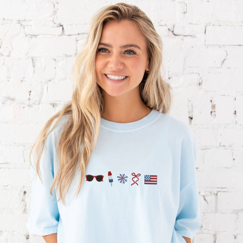 All-American Icons Embroidered Tee