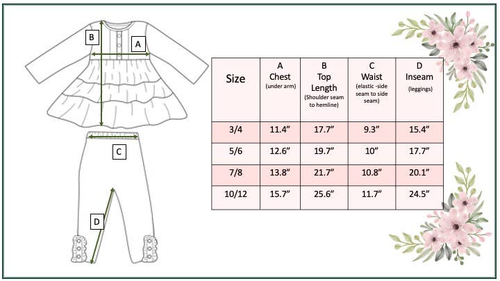 Girls Floral Ruffle Legging Set