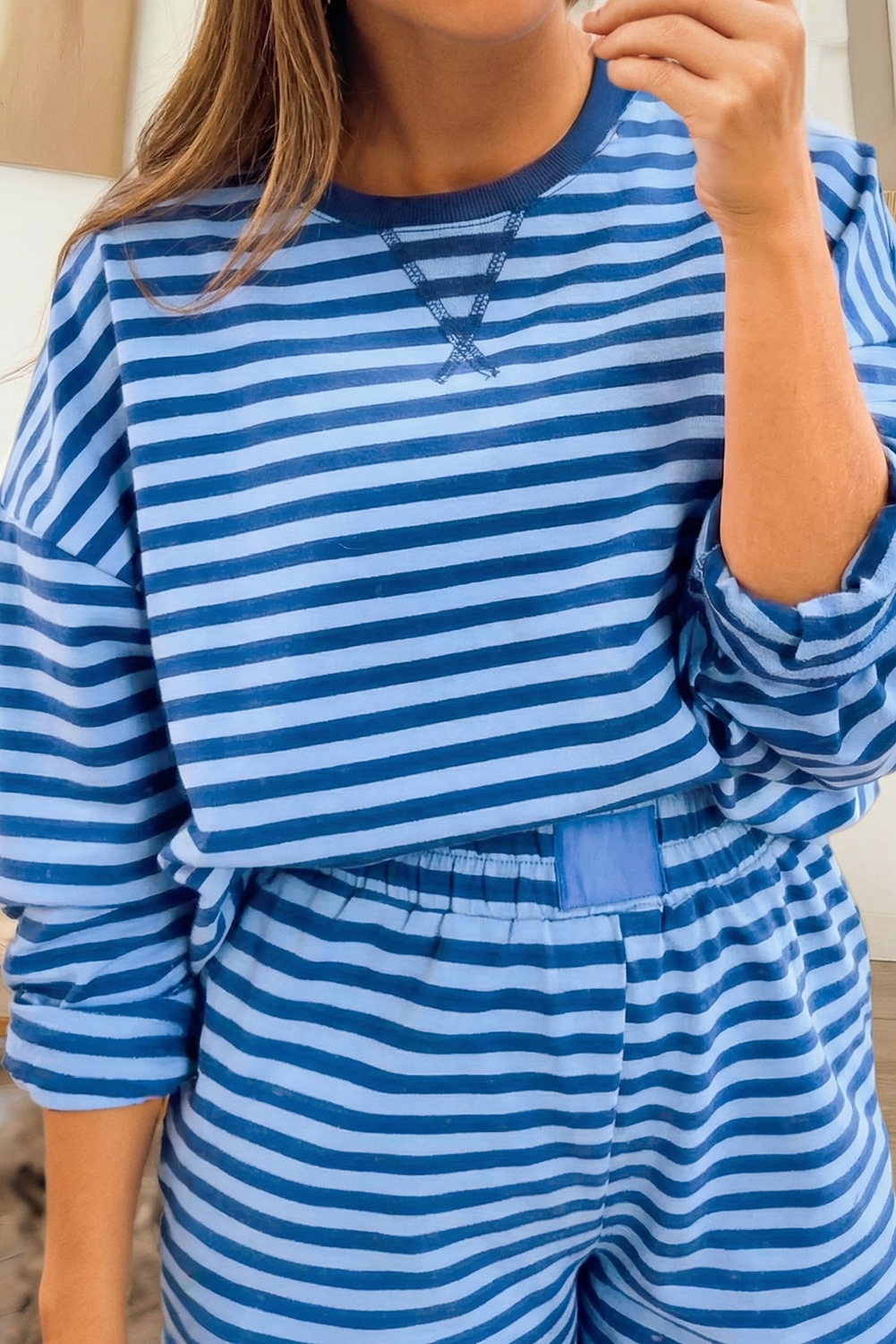 Blue Skies Stripe Lounge Set