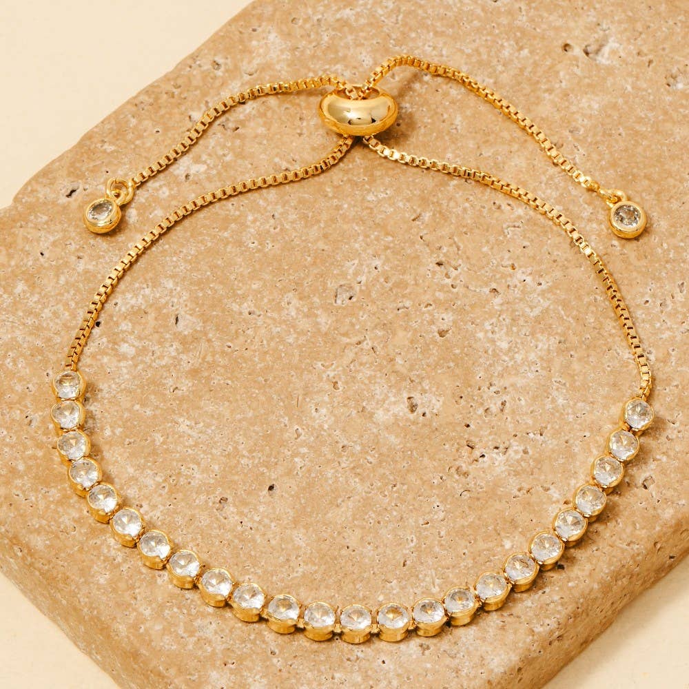 Circle Glass Gems Tennis Chain B...
