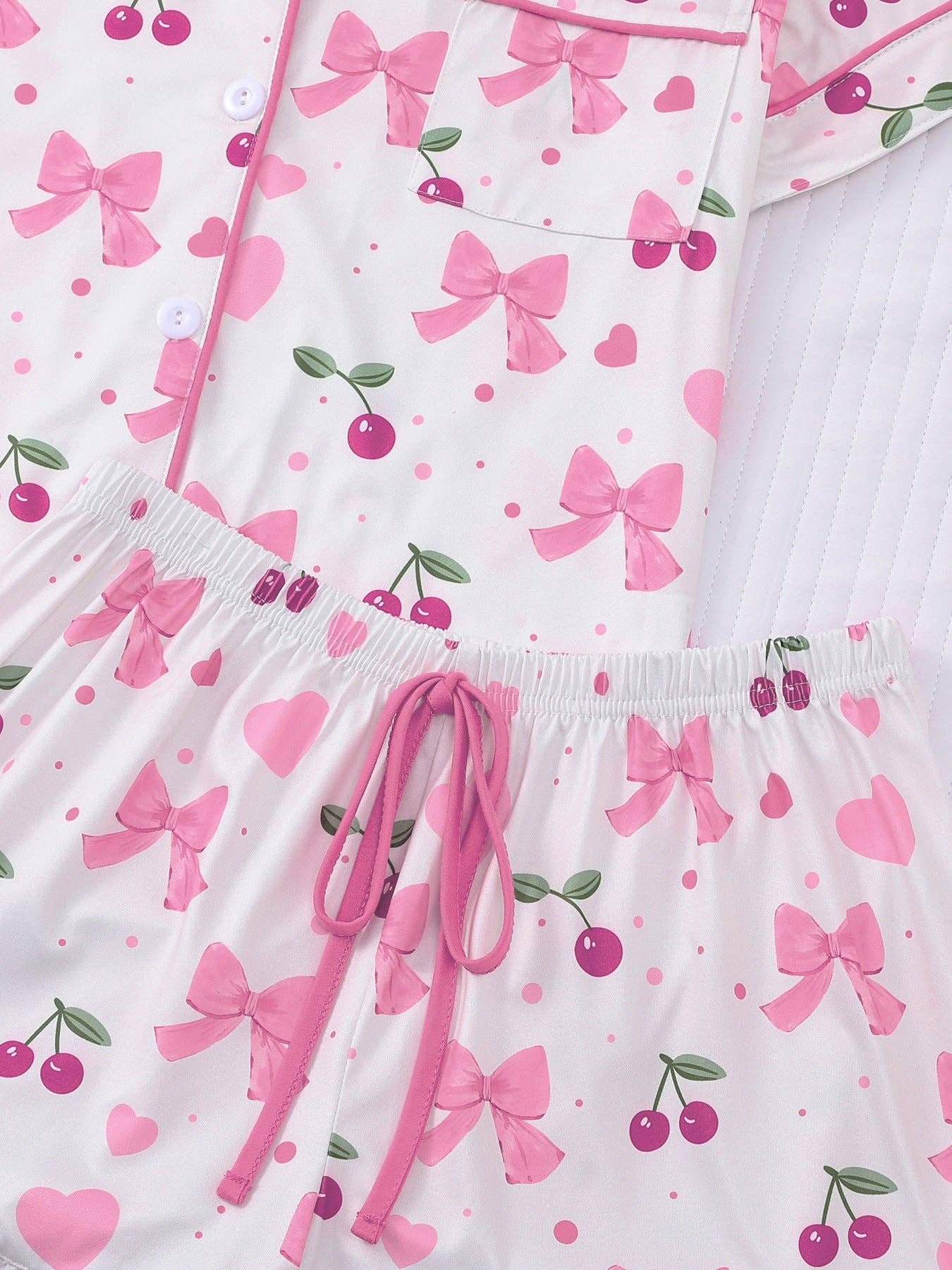 Bows and Cherry Sweetheart Pajama Set