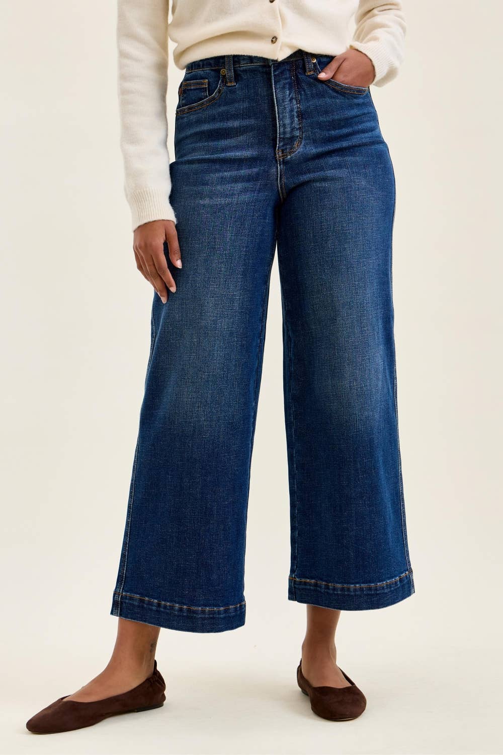 Claudia Wide Leg Jeans – Deep Indigo Judy Blues