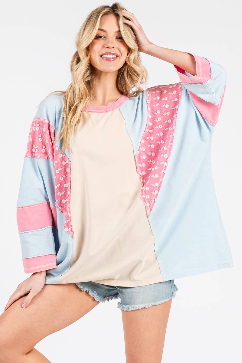 Cotton Candy Patchwork Top