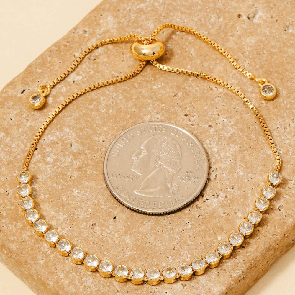 Circle Glass Gems Tennis Chain B...