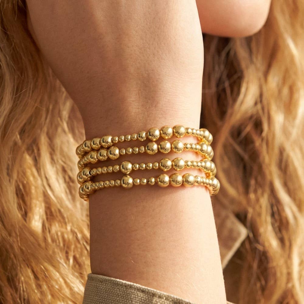 Gold Dipped Mixed Beaded Bracelet Set