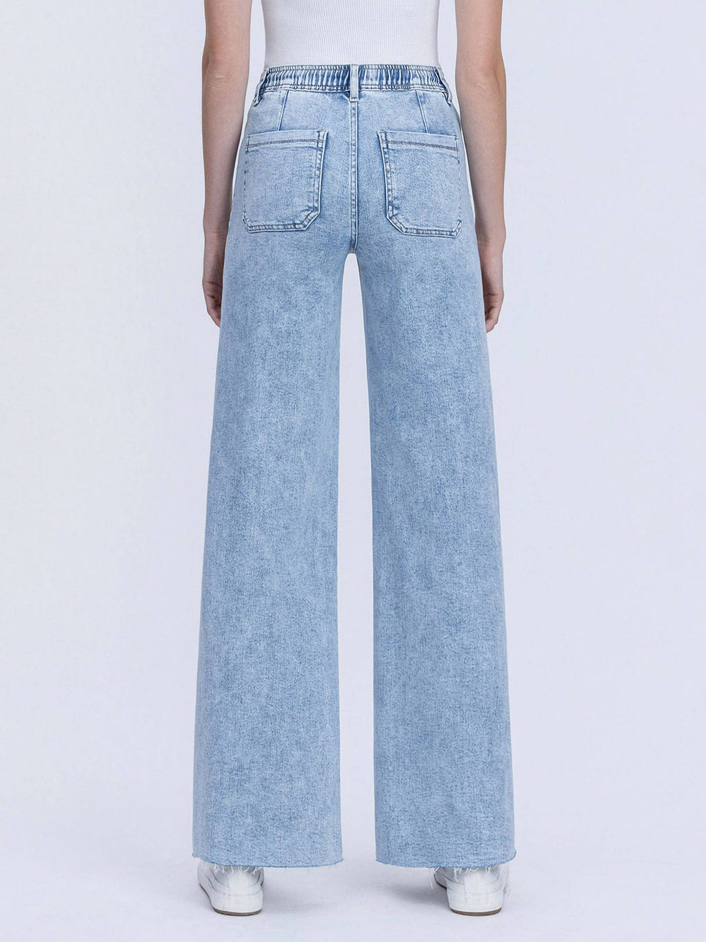 High Rise Drawstring Wide Leg Jeans - Flying Monkey