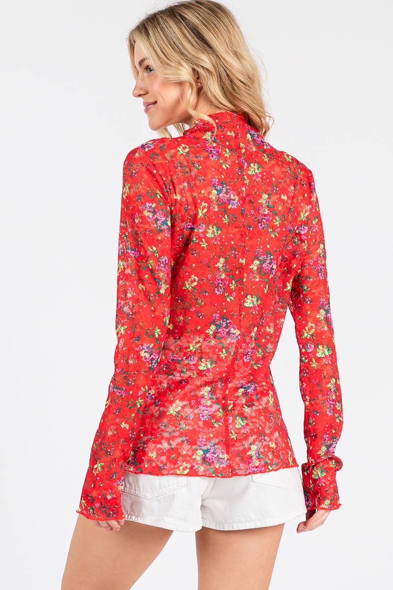 Scarlet Lace Bloom Top