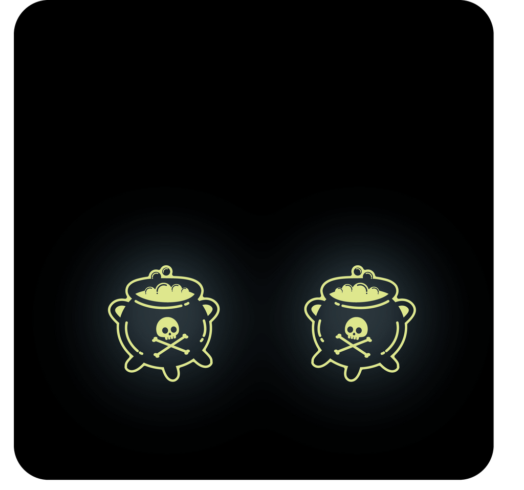 Cauldron Earrings - GLOW IN THE DARK