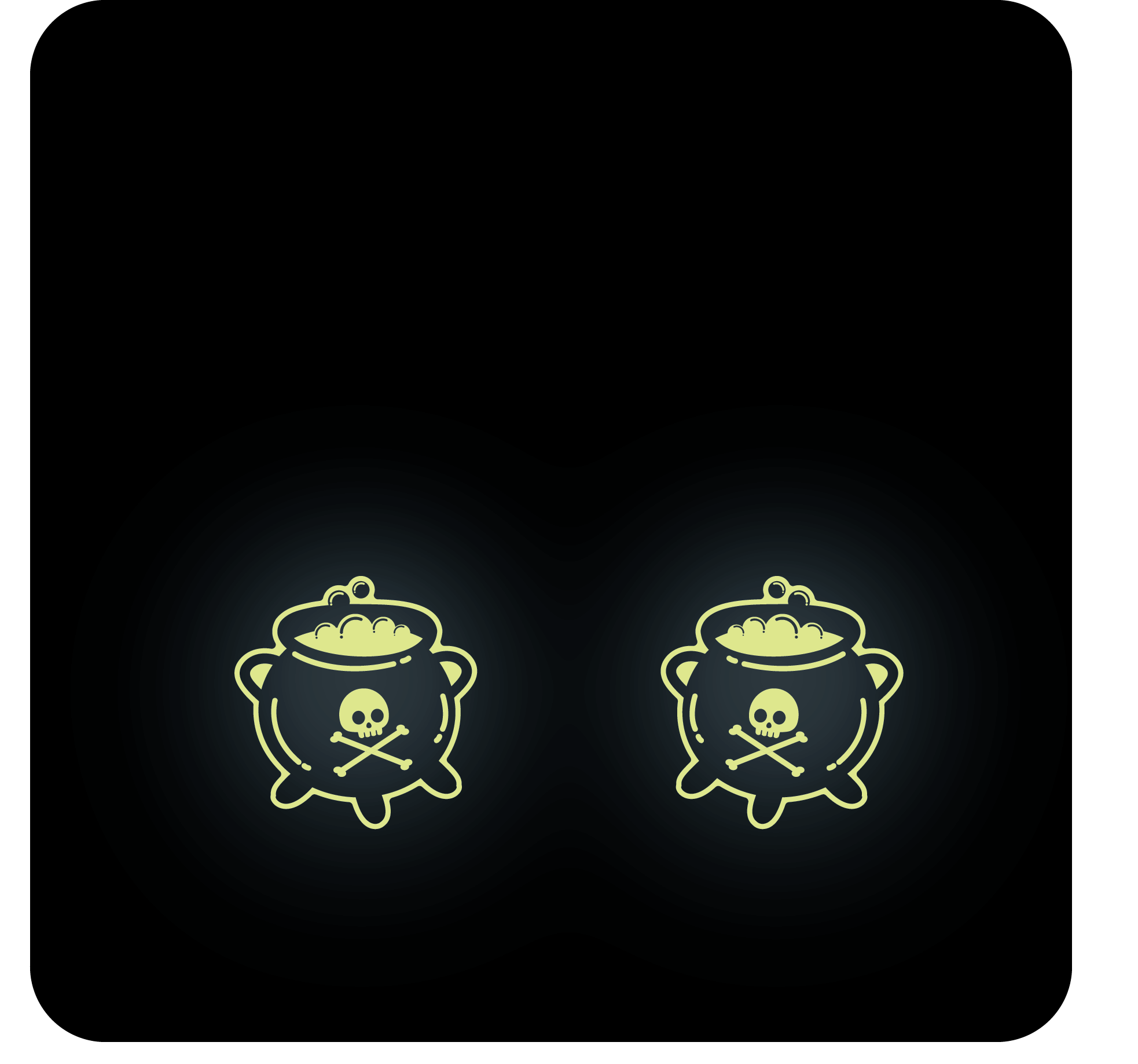 Cauldron Earrings - GLOW IN THE DARK