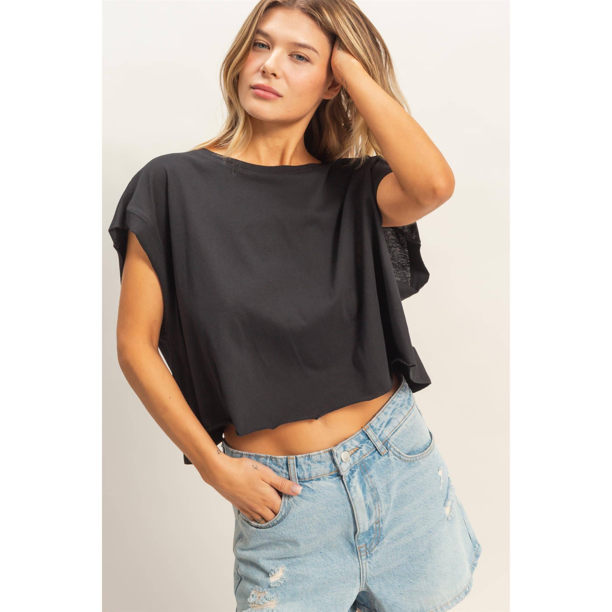 Easy Days Boxy Tee with Open Back