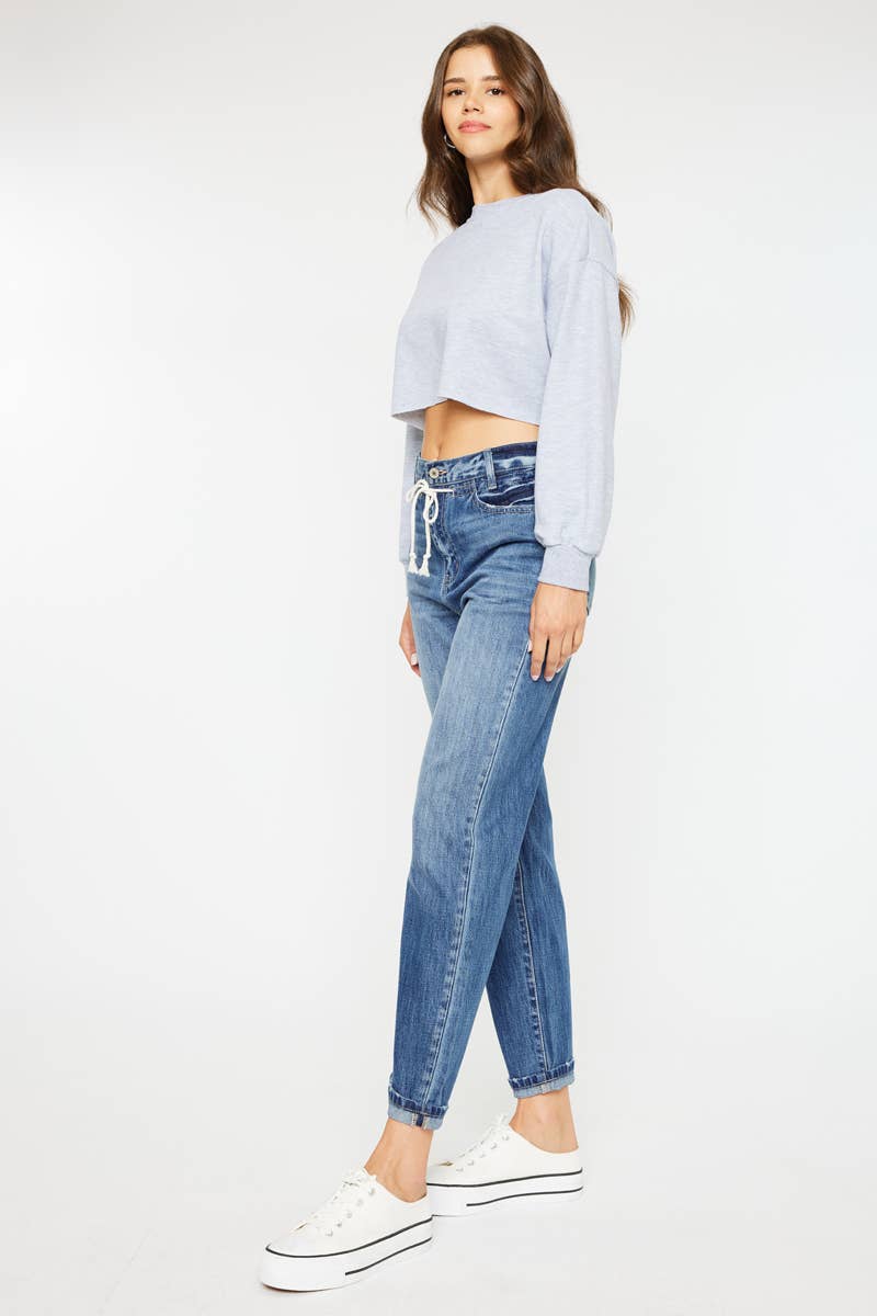The Weekend Slouch Drawstring Jeans KanCan