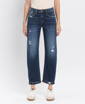 High Rise Cuffed Barrel Jeans by Flying Monkey