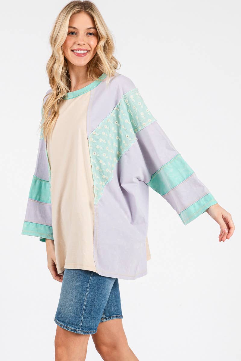 Cotton Candy Patchwork Top