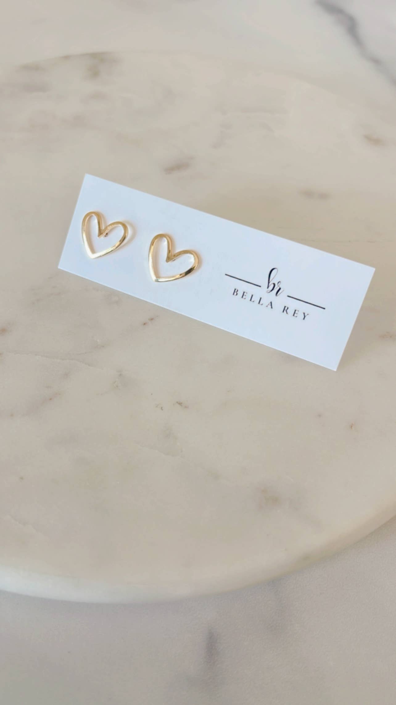 The Morgan Dainty Gold Heart Stud Earrings