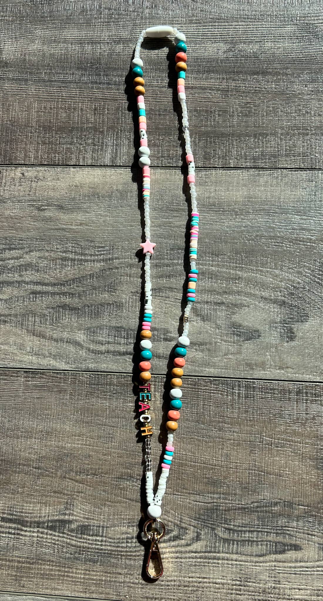 TEACH Beaded Lanyard with Breakaway Clasp