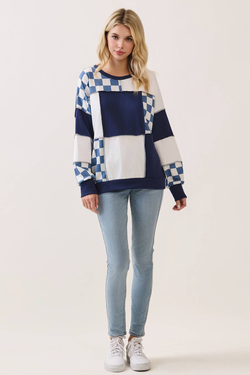 The Sweet Check Patchwork Sweater