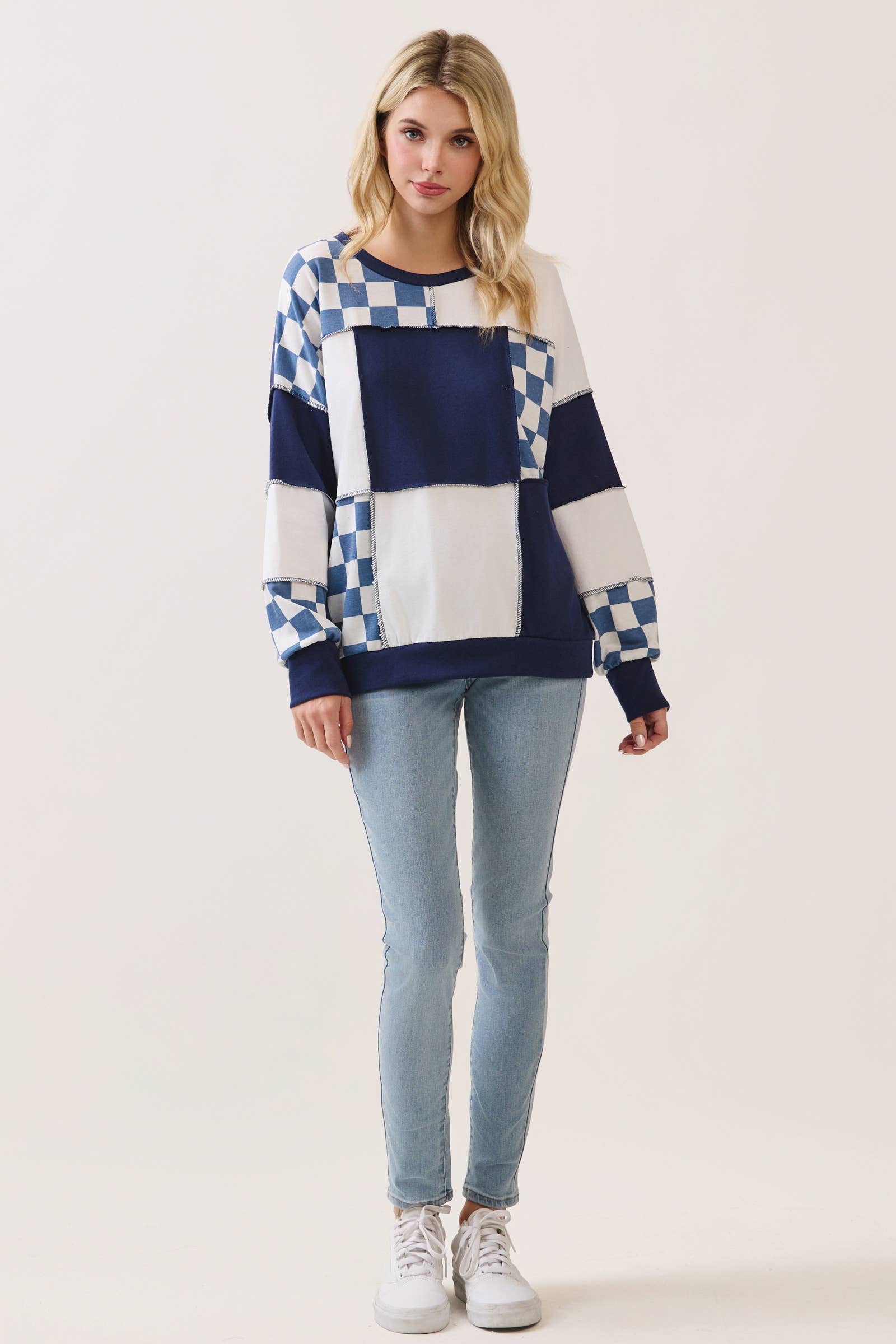The Sweet Check Patchwork Sweater