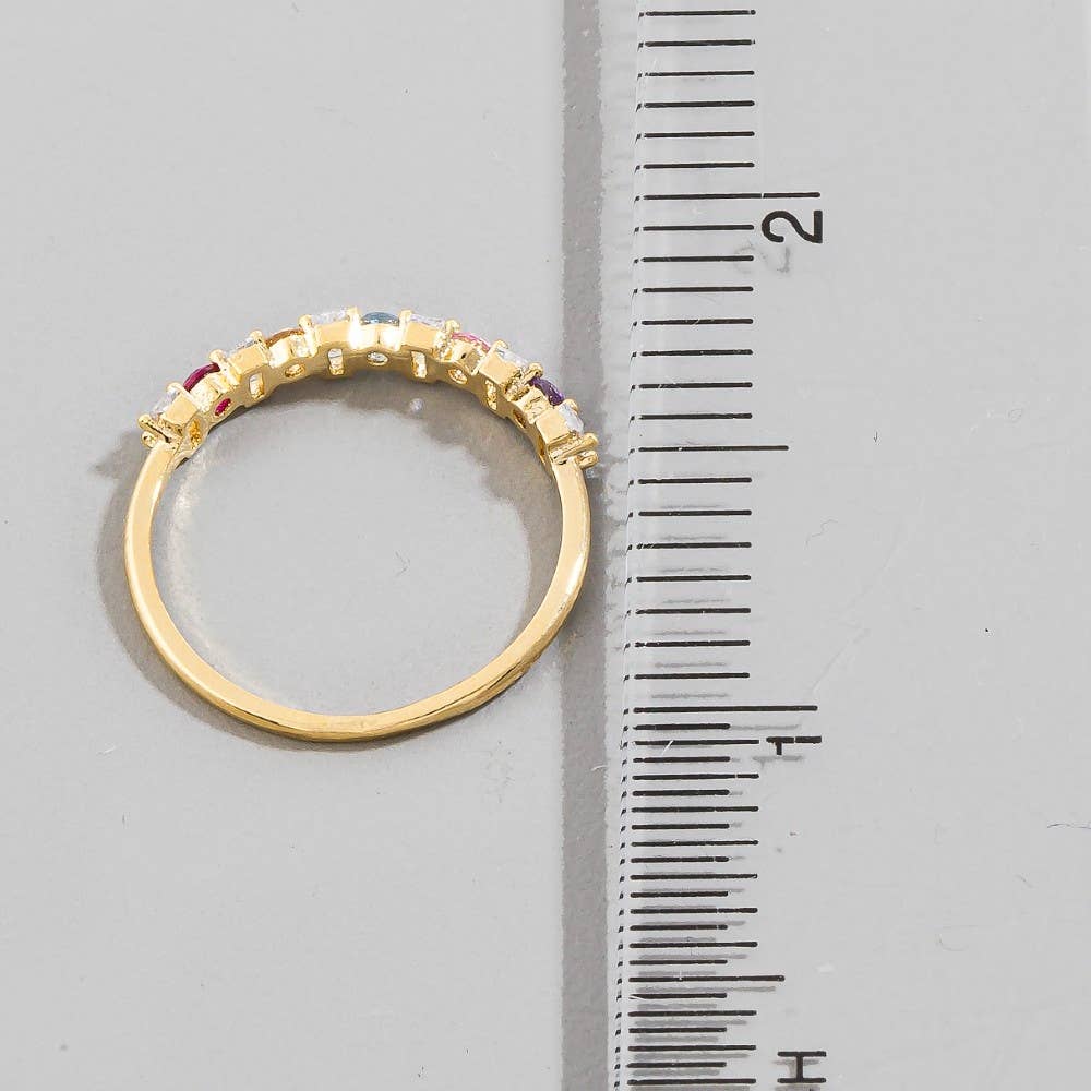 Dainty Multi-Cut Cz Ring