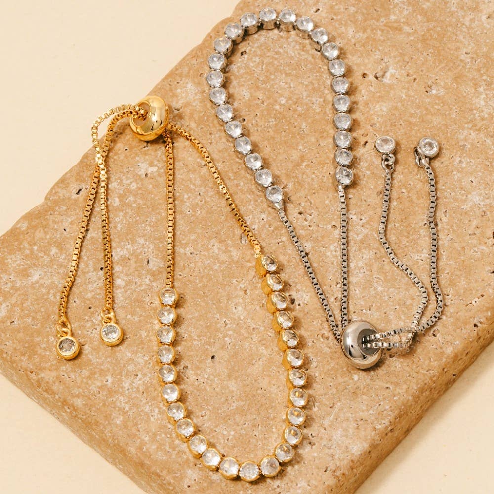 Circle Glass Gems Tennis Chain B...